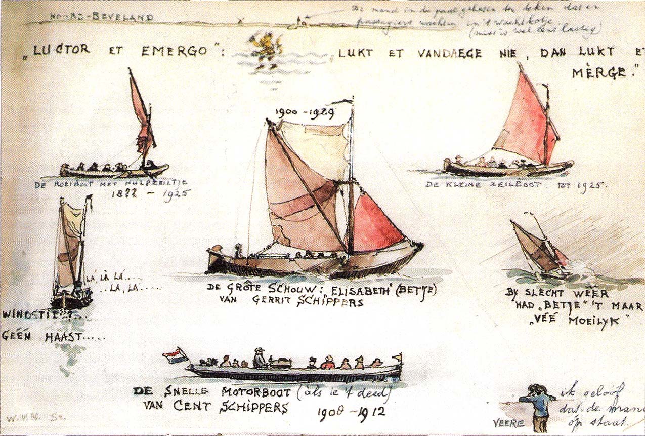 Aquarel uit het gastenboek van de Campveerse Toren